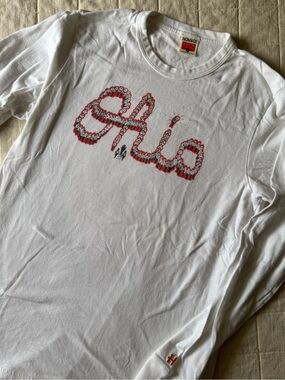 Homage "Script Ohio" White Long Sleeve Graphic Tee